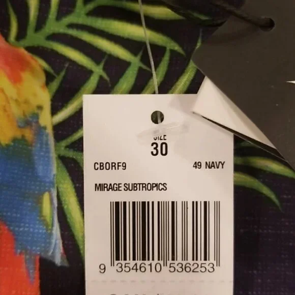 RIP CURL Mirage Subtropic Swim Trunks ~ Swim Shorts Tropical Parrot Print 30 NWT